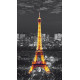 Eiffel tower at night Paris, rideau imprimé Tour Eiffel illuminée 140x245 cm, 1 part