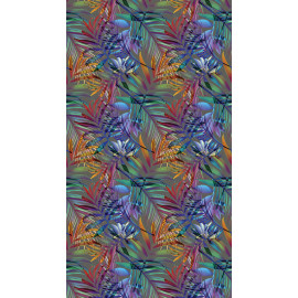 Foliage, rideau imprimé petits feuillages multicolore 140x245 cm, 1 part