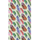 Feathers, rideau imprimé plumes multicolores sur fond clair 140x245 cm, 1 part