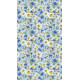 rideau imprimé pâquerettes et fleurs bleues et papillons 140x245 cm, 1 part