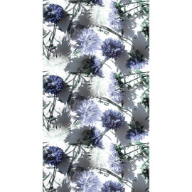 Rideau imprimé fleurs bleues sur fond clair140x245 cm, 1 part
