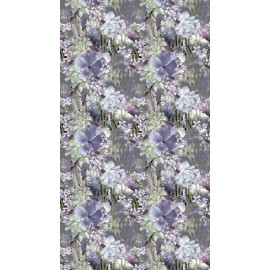 Rideau imprimé fleurs violettes, roses et blanches 140x245 cm, 1 part