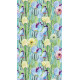 Flowers, rideau imprimé cactus verts et bleus 140x245 cm, 1 part