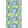 Flowers, rideau imprimé cactus verts et bleus 140x245 cm, 1 part