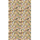 Rideau imprimé carrés multicolores 140x245 cm, 1 part