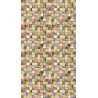 Wall, rideau imprimé carrés multicolores 140x245 cm, 1 part