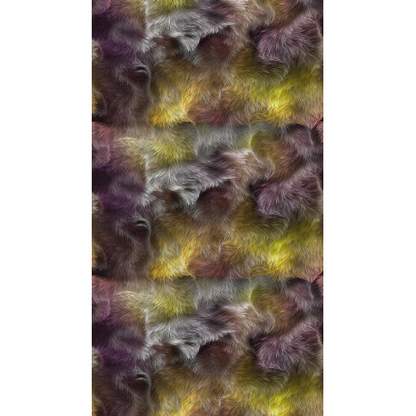Creative, rideau imprimé motif fourrure multicolore 140x245 cm, 1 part