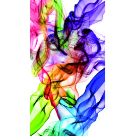 Colored smoke, rideau imprimé motifs fumée multicolore 140x245 cm, 1 part