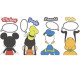4 Stickers géant bulles personnailsables Mickey Disney