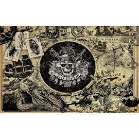 Papier Peint intissé panoramique Pirate des Carïbes 5 fond sépia Disney 400X250CM