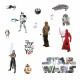 14 Stickers Repositionnables Star Wars, épisode VIII : Les Derniers Jedi 