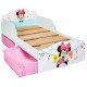 Lit Minnie Mouse Disney avec tiroirs de rangement + Matelas