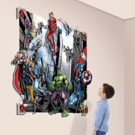 Poster XXL avec personnages en relief Avengers Marvel 3D pop out 122X152 cm