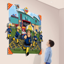 Poster XXL avec personnages en relief Sam le Pompier 3D pop out 122X152 cm