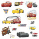 Stickers repositionnables Cars avec Flash McQueen Martin et ses amis de Disney 25,4CM X 45,7CM