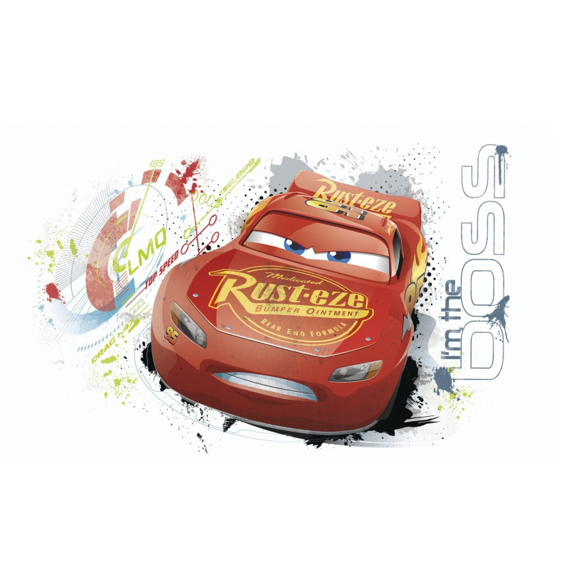 Sticker géant repositionnable Cars avec Flash McQueen de Disney 92