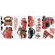 Stickers repositionnables Flash McQueen et ses amis Disney Cars 25,4CM X 45,7CM