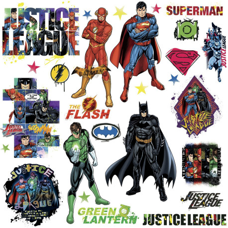 Stickers repositionnables Justice League DC Comics 25,4CM x 45,7CM