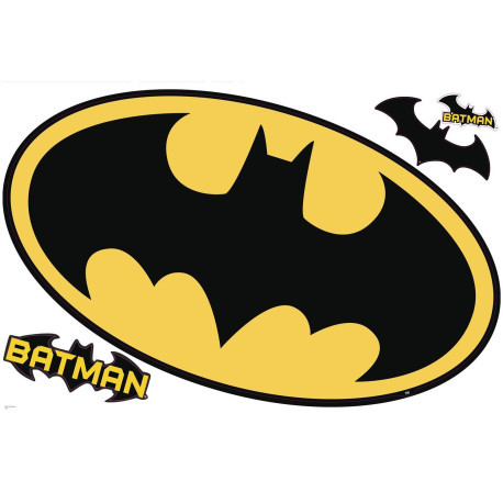 Sticker ardoise repositionnable logo Batman DC Comics 68,6CM X 101,6CM