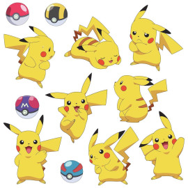 Stickers repositionnables Pikachu Pokemon Nintendo 22,9CM X 92,7CM