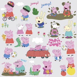 Stickers repositionnables Peppa Pig 25,4CM X 45,7CM