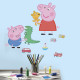 Sticker géant repositionnable Peppa Pig et George Pig 45,7CM X 101,6CM