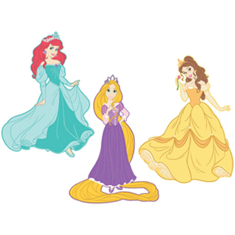 3 Stickers Relief Mousse Princesses Disney 25 cm