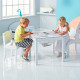 Ensemble Table de jeu enfant avec rangement et 2 chaises enfant Blanche