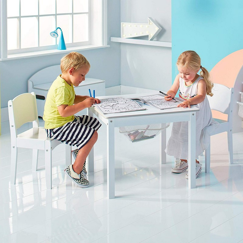 Ensemble Table de jeu enfant avec rangement et 2 chaises enfant