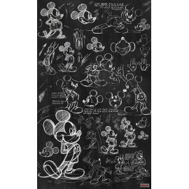 Poster intissé tableau à la craie Mickey Disney