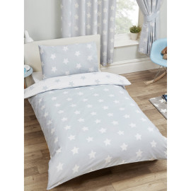 Parure de lit grise étoile pour lit junior couchage 140 * 70 cm