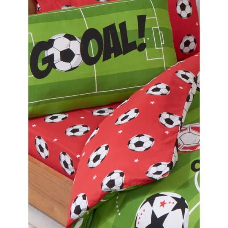 Parure de lit Reversible Football 120 cm x 150 cm  Parure de lit enfant  sur drap housse, plaid, housse de couette sur Déco de Héros