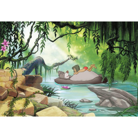 Papier peint photo le livre de la jungle nager avec Mowgli et baloo