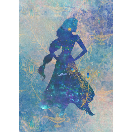 papier peint intissé Aladdin avec silouhette de Jasmine de Disney