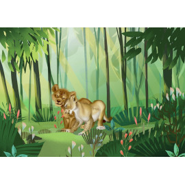 papier peint intissé le roi lion Disney Simba et Nala