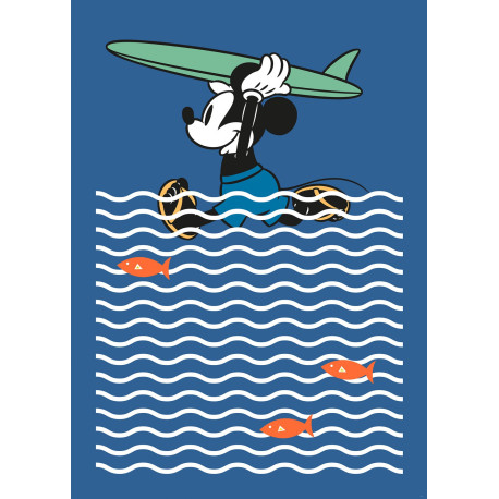papier peint intissé Disney Mickey Mousse fait du surf