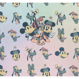papier peint intissé Disney Mickey Mousse et ses amis dessin vintage