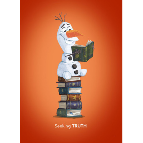 Poster Disney La Reine des Neiges 2 Olaf cherche la vérité dans les livres