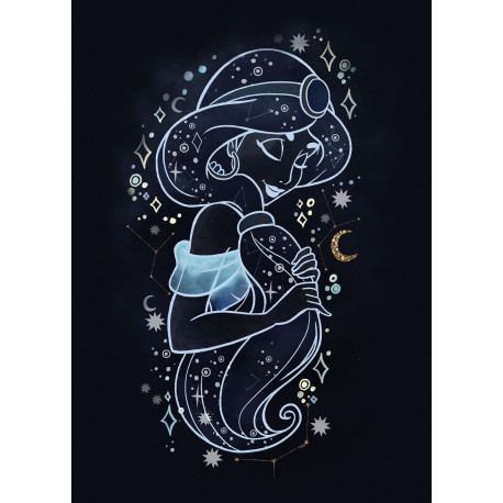 poster Disney Aladdin Jasmine dans une constellation d'étoiles