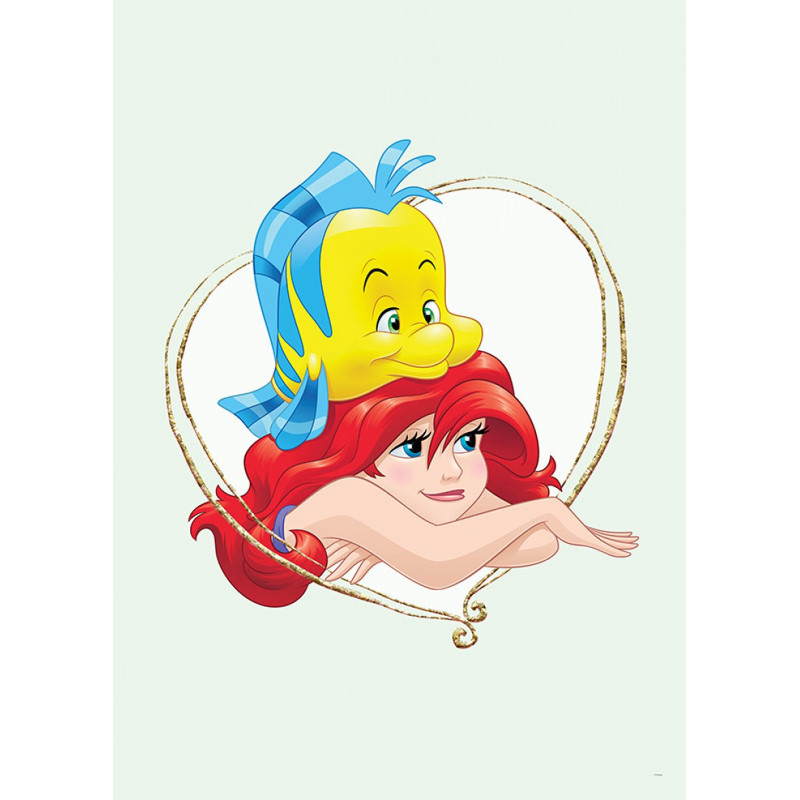 Poster Disney La petite sirène - Ariel et polochon portrait 30 cm x 40 cm