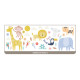 Sticker geant Arbre et Animaux de la jungle avec girafe, éléphant, lion, singe, et oiseaux 152cm