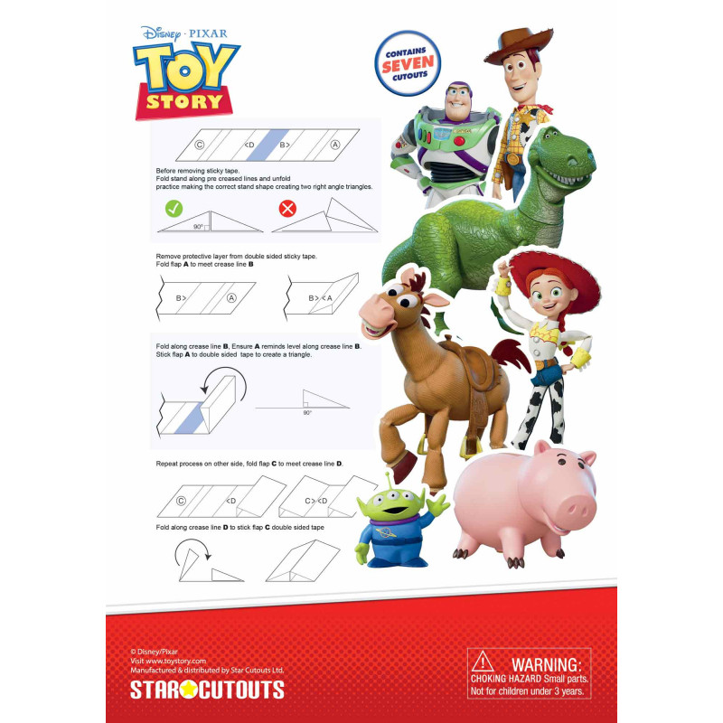 7 mini figurines en carton à poser Toy Story anniversaire Disney Hauteur 28  CM