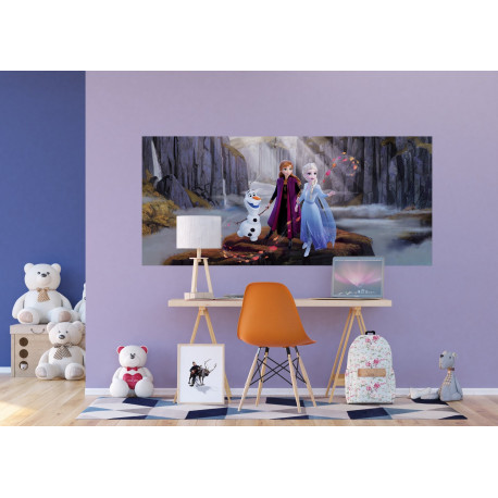 Poster intissé Disney La Reine des Neiges 2 modèle Anna et Elsa dans la vallée vue chambre