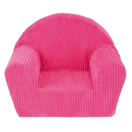 fauteuil club en mousse velours côtelé rose