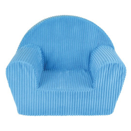 fauteuil club en mousse velours côtelé bleu