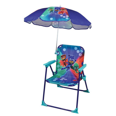 Chaise pliante enfant avec parasol modèle Pyjamasques