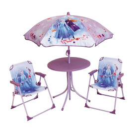 Set de jardin Disney La Reine des Neiges 2 table parasol et 2 chaises pliantes