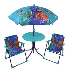 Set de jardin Pyjamasques 2 table parasol et 2 chaises pliantes