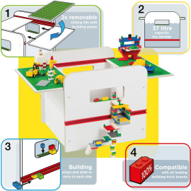 Coffre de rangement compatible Lego