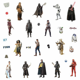 Stickers Star Wars de Disney - modèle L'Ascension de Skywalker avec Rey Poe Finn et Kylo Ren